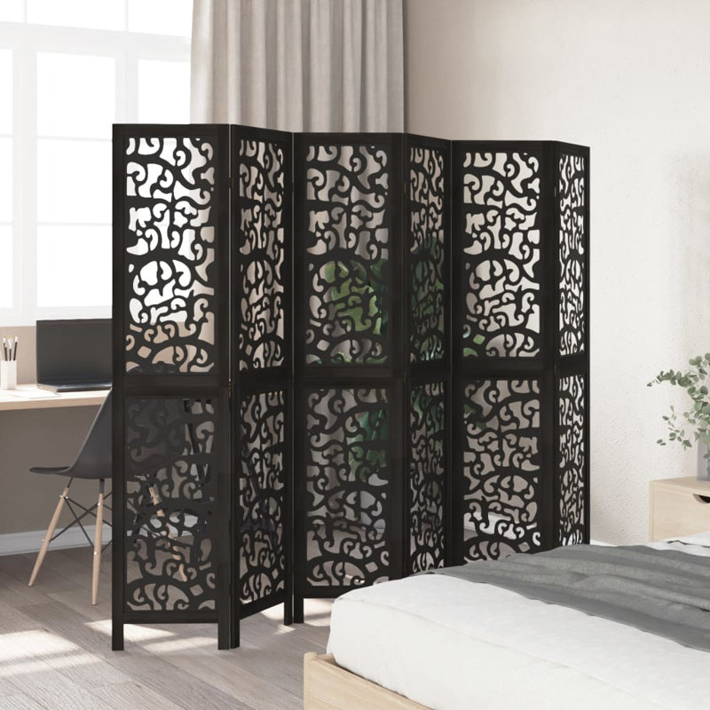 215cm W 6 - Panel Folding Room Divider, 180cm H x 215cm W x 1.6cm D