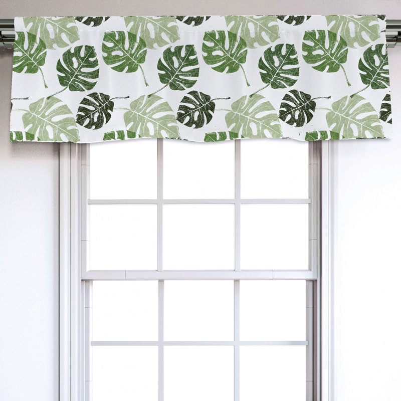Sateen Floral Ruffled Window Valance