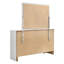 Ensemble de chambre à coucher Isadora blanc pour lit simple, comprenant un lit de rangement, une commode et un miroir.