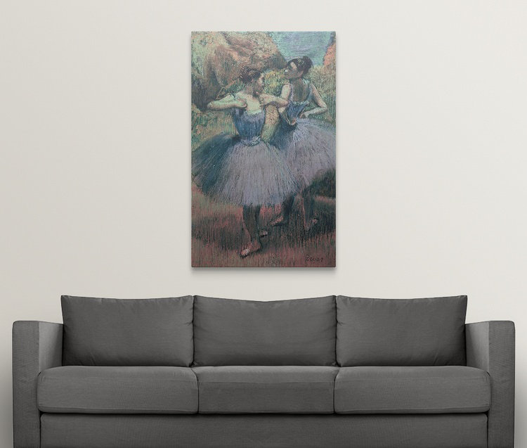 Danseurs en violet (1834-1917) par Edgar Degas - reproduction, H 27 po x l 20 po x P 1 po, Cadre blanc