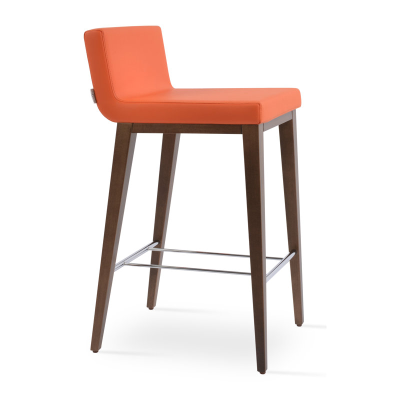Tabouret de bar et de comptoir Harlowe, Similicuir gris, Tabouret de bar (siège d'une hauteur de 29 po)