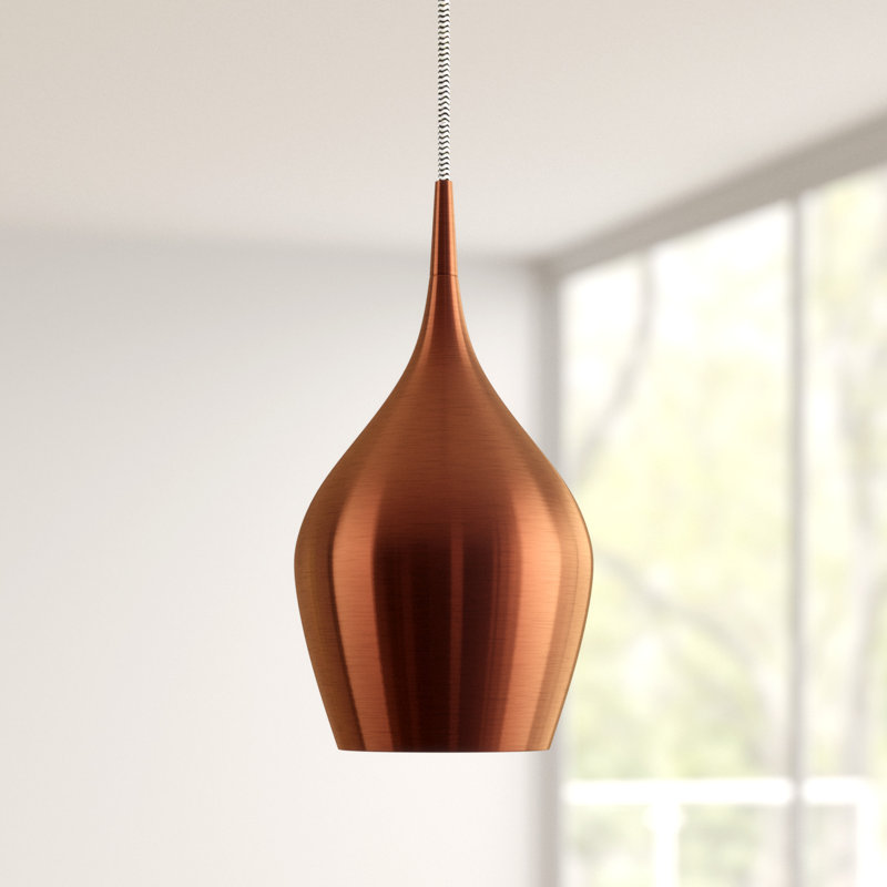 Tori 1 - Light Teardrop Pendant, 142cm H x 12.3cm W x 12.3cm D, Copper