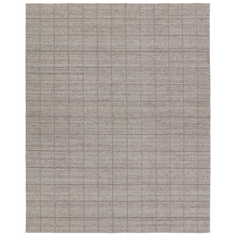 Oxford Gray Handwoven Wool and Cotton 10' x 14' Rug