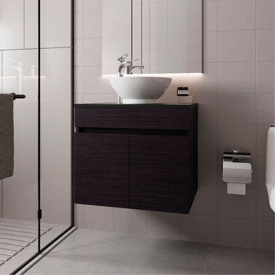 Meuble-lavabo en porcelaine noir pour salle de bain England