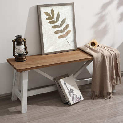 Banc de ferme en bois, banc d'entrée en bois massif de style rustique pour le salon et la salle à manger, banc long et étroit