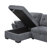 95" Woven Fabric Reversible Sleeper Sectional Sofa With Storage Chaise Cup Holder Charging Ports And Pockets-1349851337