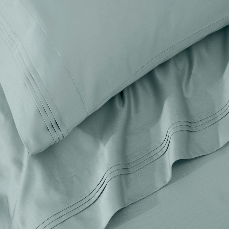 Ensemble de taies d'oreiller de couleur unie en coton égyptien certifié 650 fils Aldin, Standard, Sarcelle