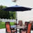 Jericho 96" Market Umbrella with Solar-Powered LEDs - Navy-1124638264