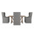 Baxter Concrete Veneer Top Dining Table And Slipcovered Wingback Parson Chairs Set - Stripe Concrete Veneer Top Table, Fabric Cover Chairs-173631533