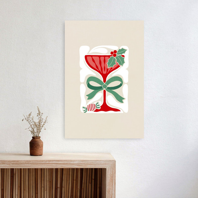 «Festive Cocktail Cheer», impression d'art rétro rétro, H 24 po x l 16 po
