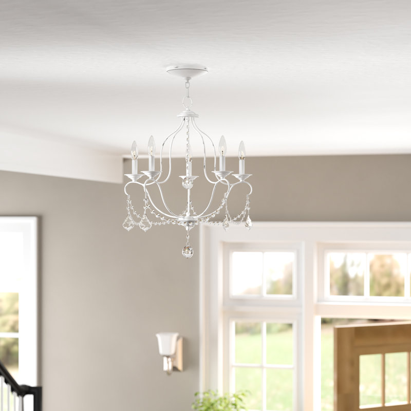 Daniesha 5 - Light Dimmable Empire Chandelier, Antique White