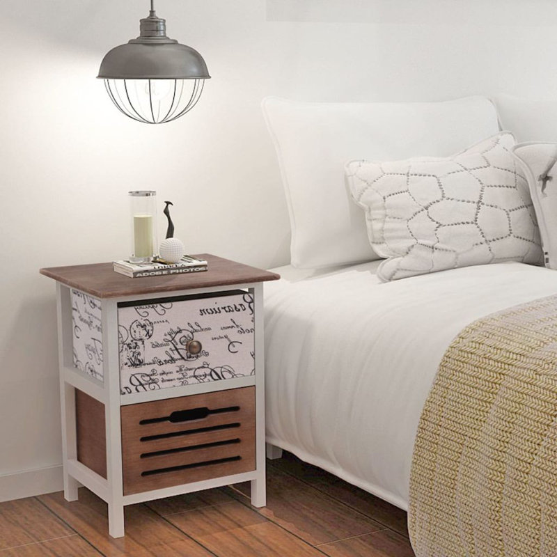 Brunswick 30cm W Solid + Manufactured Wood Bedside Table