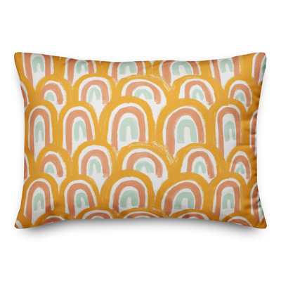  Housse et insert de coussin rectangulaire lumineux festonné arc-en-ciel
