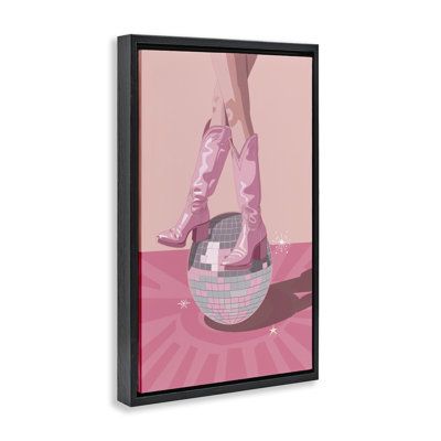 Cadre flottant équilibré rose avec cow-boy, design par LSR Design Studio