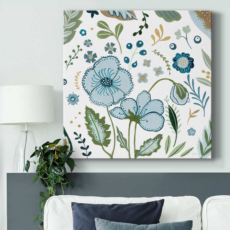 Fantaisie fleurs populaires III, H 40 po x l 40 po x P 1,5 po