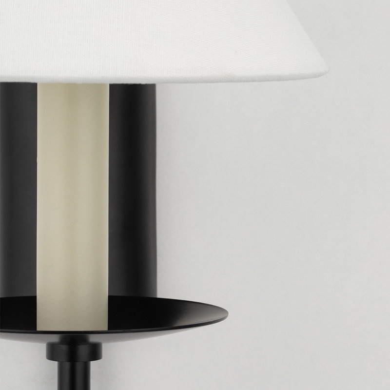 Tristan Schwarz 1 - Light Dimmable Candle Wall Light, Soft Black