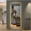 Miroir pleine grandeur de 65 po x 21 po avec lumières pour suspendre au mur pleine longueur convenant aux chambres à coucher, à la gradation et à l'éclairage 3 couleurs