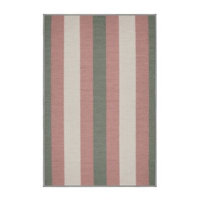 Machine Washable Checkered Brown Area Rug