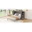 Lit avec tablettes, tiroirs et ports, gris - compact compact pour petites pièces-488138184-488138190