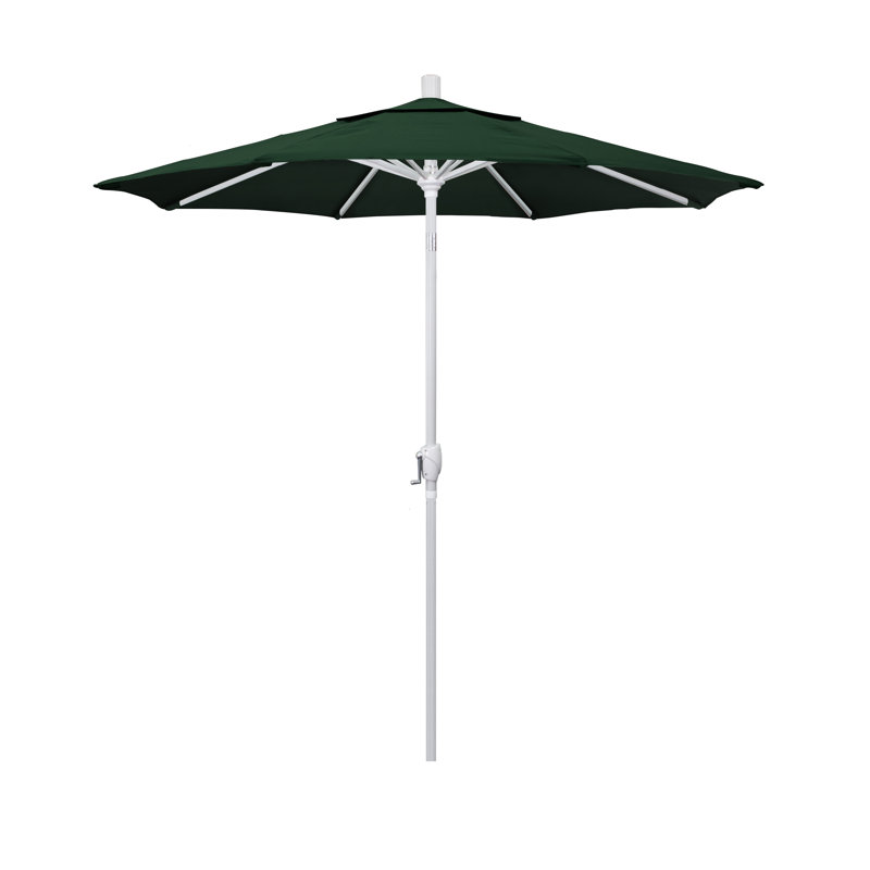Parasol de marché 7,5', Blanc, Sunbrella®, Toile Sunbrella® vert forêt