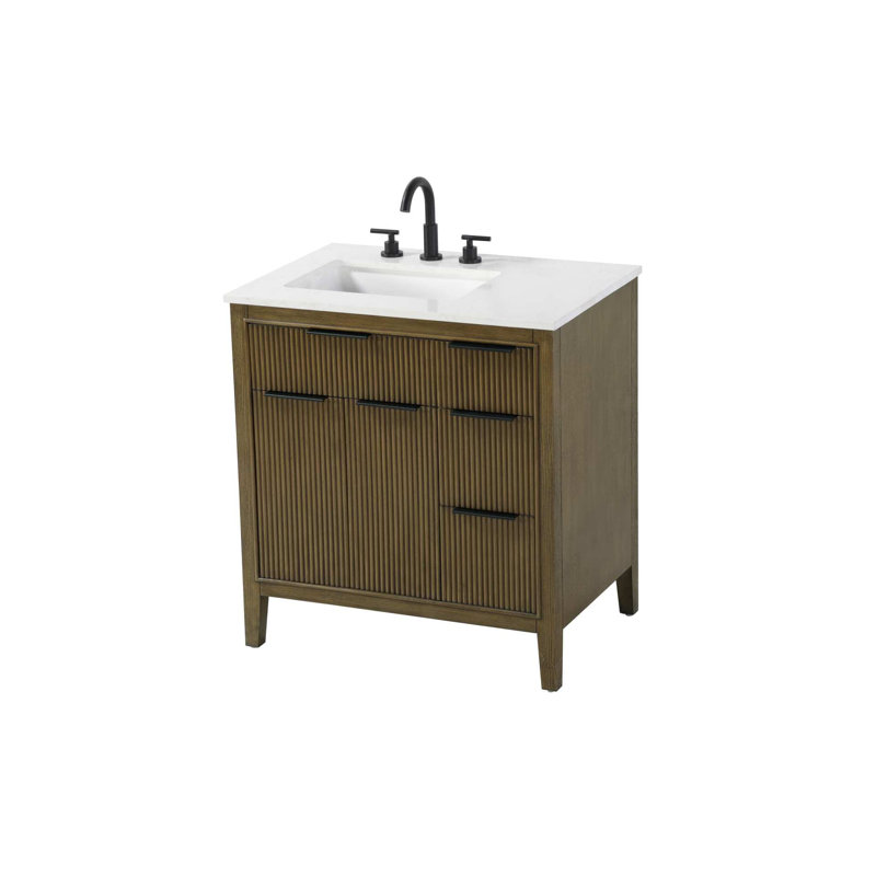 Meuble-lavabo simple 32 po en chêne noisette, 32", Noisette chêne