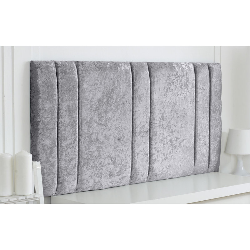 Upholstered Velvet Headboard, Small Single (2'6), Grey