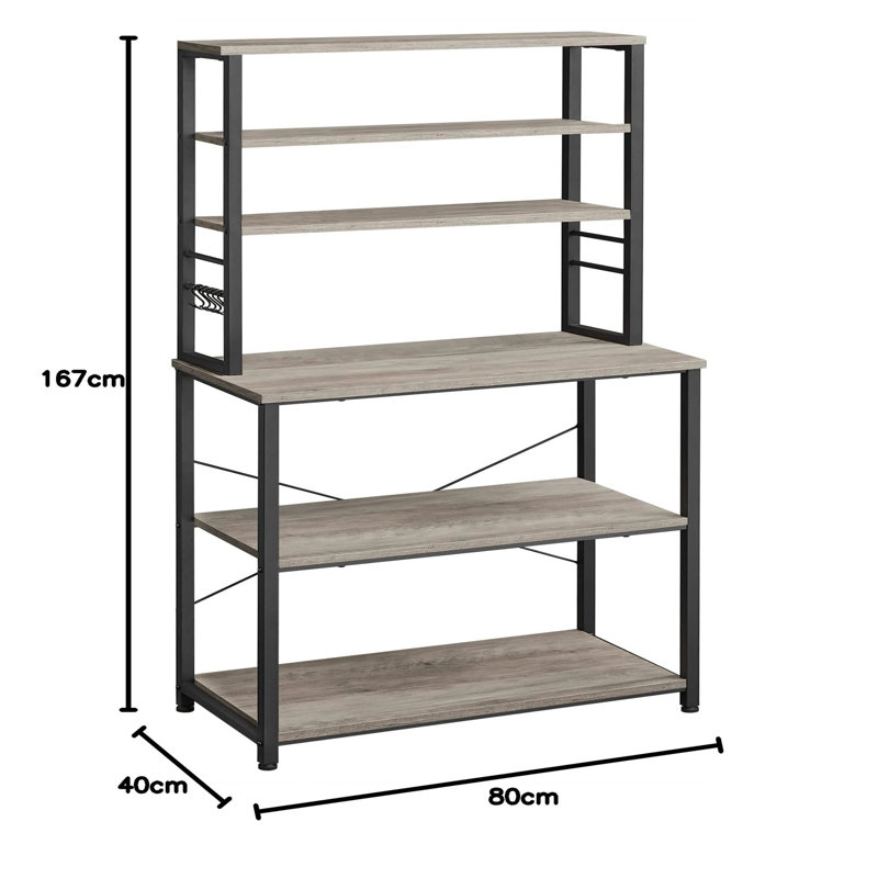 Ahviana 80" Metal Standard Baker's Rack with Microwave Compatibility