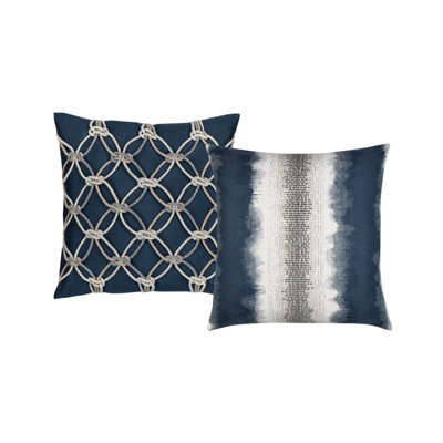 Denim Coordinated Set of 5 Indoor & Outdoor Throw Pillows