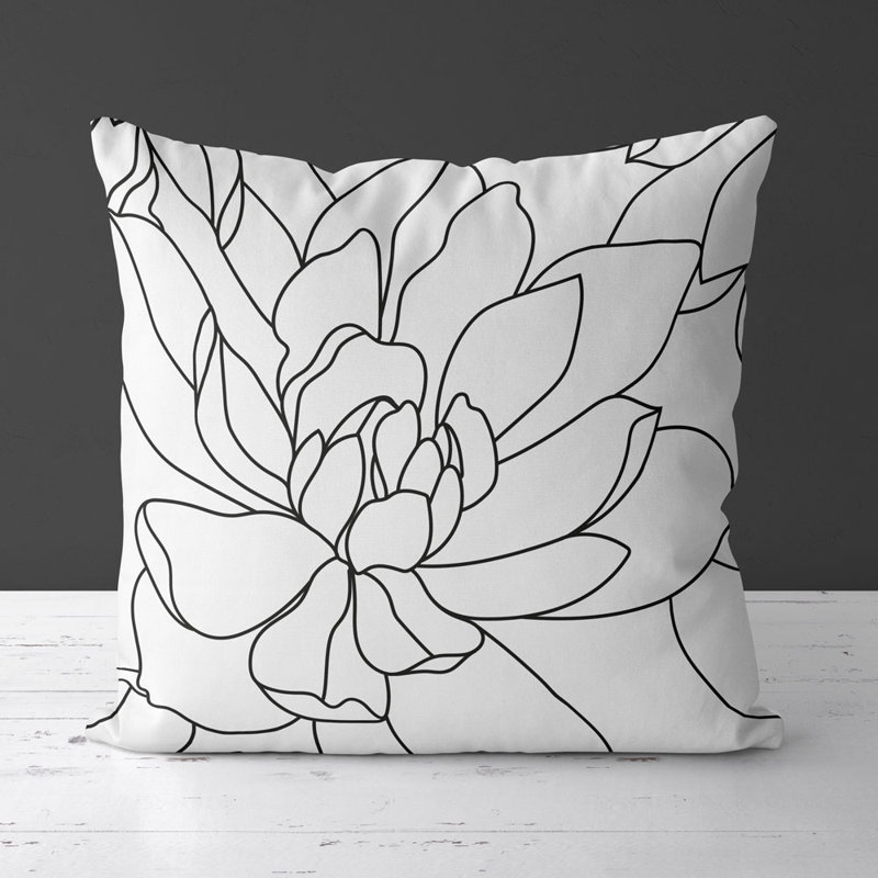 Housse de coussin carré et insert, Noir