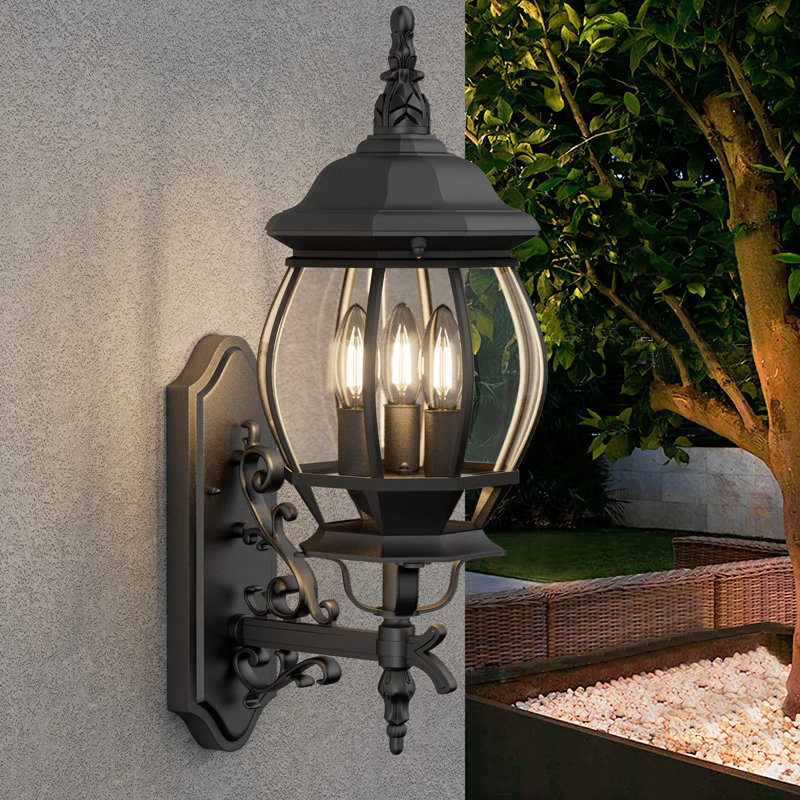 Applique murale en aluminium Abruscato, Noir, H 23,2 po x l 7,3 po x P 11,2 po