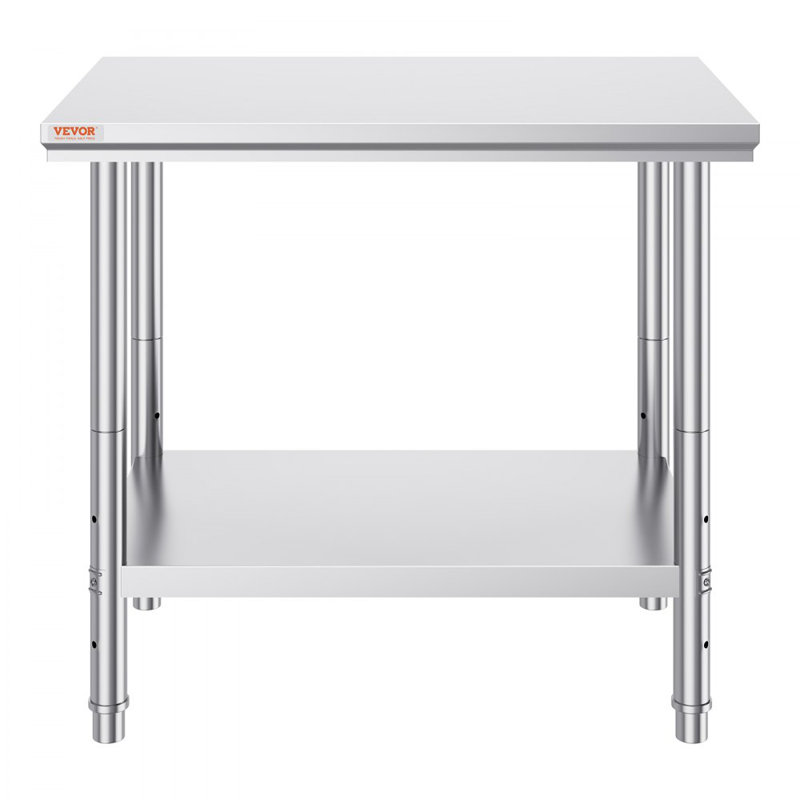 Table de préparation en acier inoxydable, 35 x 24 x 31 pouces, capacité de charge de 700 lb, H 31 po x l 35 po x P 24 po