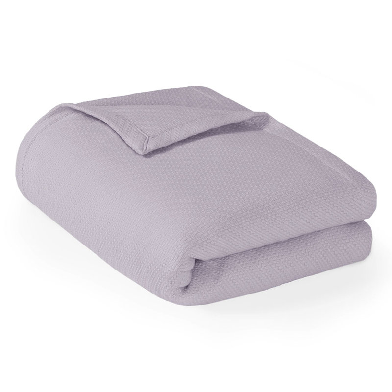 Gracie Mills Janette Ring Spun Cotton Blanket, Full, Lilac