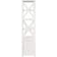 Bibliothèque blanche à 4 tablettes avec fabrication en bois, placage de frêne brun, forme en X, plateau à deux tiroirs pour le rangement, conception géométrique, décor côtier à tiroirs