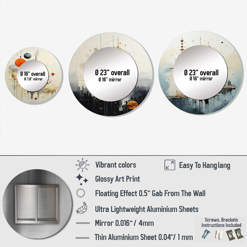 Devar Metal Round Mirror