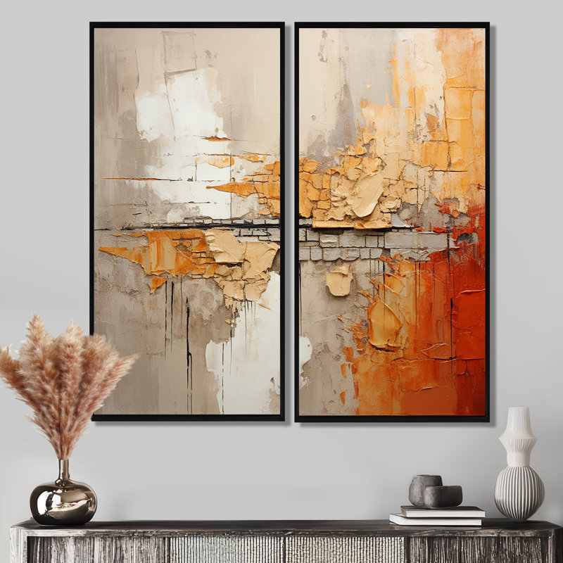 Codel - Jaune, reproduction d'art sur toile 2 pièces, 32" H x 32" W, Black, Impression encadrée flottante