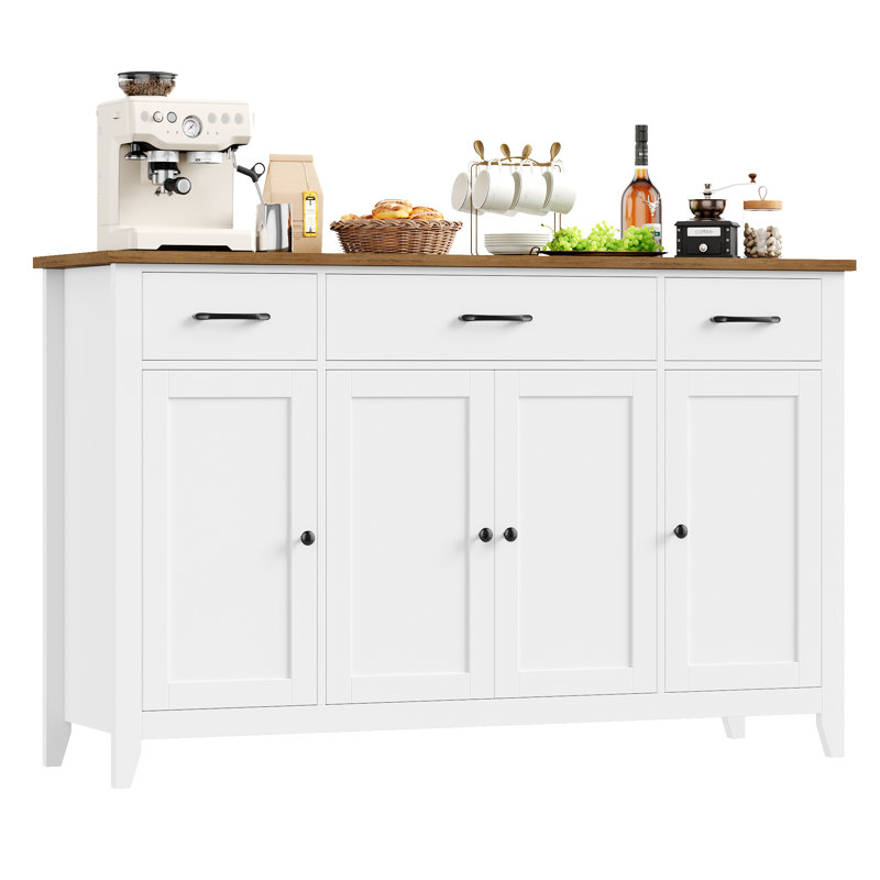 Buffet de cuisine 55,1 "UrbanStyle, armoire buffet, Blanc
