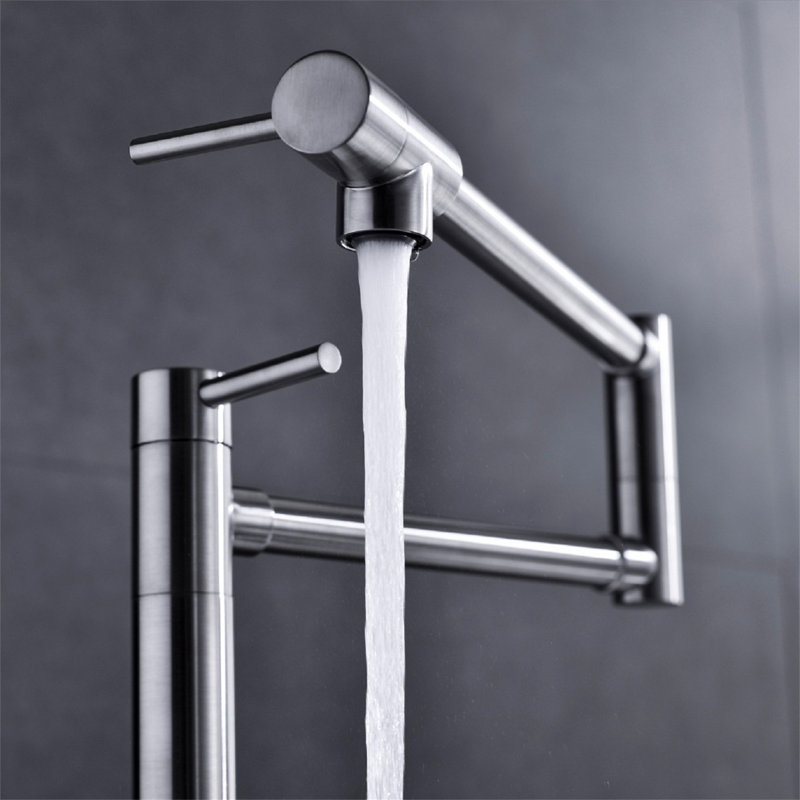 Pot Filler Faucet With Extension Shank, Brushed Nickel