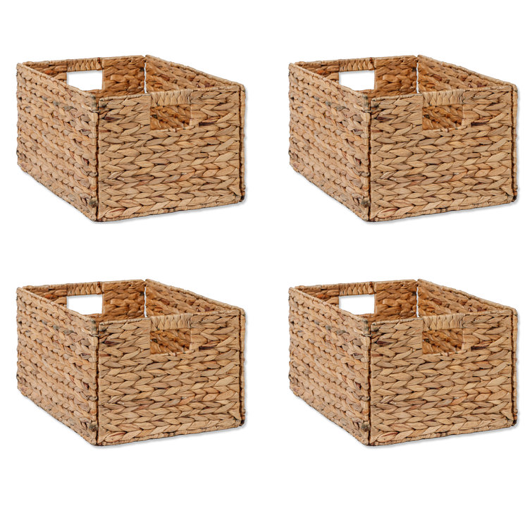 Wicker Storage Box Cube Storage Baskets Woven Shelf Basket Organizer  Natural Storage Bins Pantry Toy Bedding Storage Container