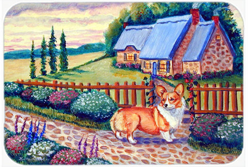 Caroline pembroke corgi à la maison de coupe en verre maison