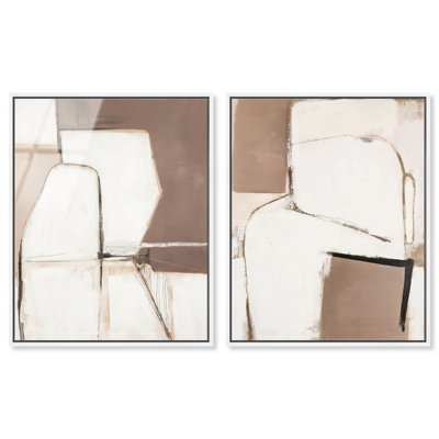 Ensemble de décorations pour chambre à coucher inclinables: Serene Duet, reproduction d'art acrylique encadrée par Art Remedy, cadre blanc, 24 x 30