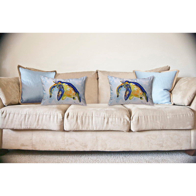 Sea Turtle Outdoor Reversible Throw Pillow