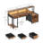 Valerio 55"W Reversible Writing Desk With Drawers And Monitor Shelf,Computer Desk With RGB Led Lights & Power Outlet-852812381