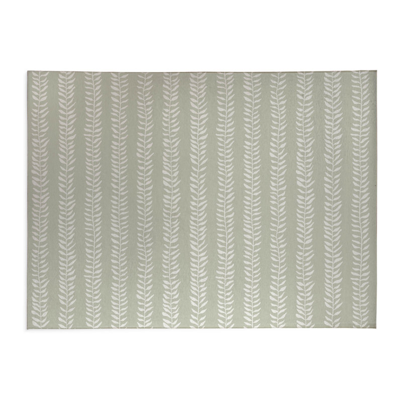 Mystic Ivy Kids Play Mat, Light Green, Rectangle 4' x 6'