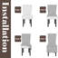 Housse pour chaise de salle à manger, housse extensible de chaise lavable avec jupe, ensemble de 4-1230486027