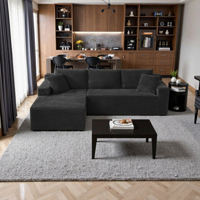 Canapé modulaire en forme de L avec canapé modulaire et canapé-lit - Ressorts ensachés moelleux, sans assemblage