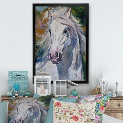 Magnifique cheval blanc - peinture