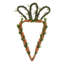 22" Artificial Orange Carrot Wreath. Features orange carrots on a carrot shaped wreath.