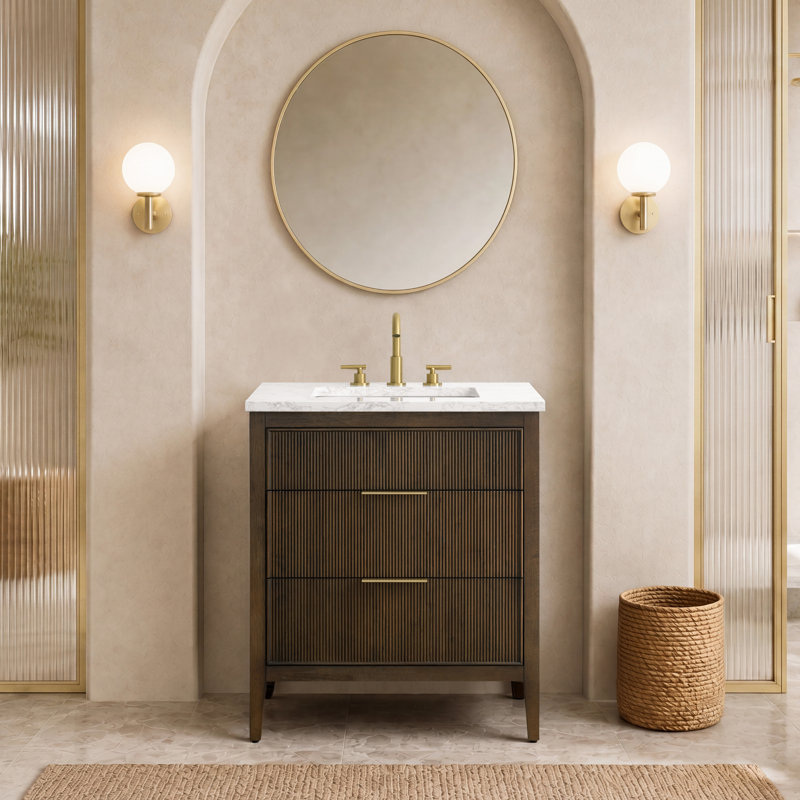 Emma 30" W Single Vanity, Chestnut Brown