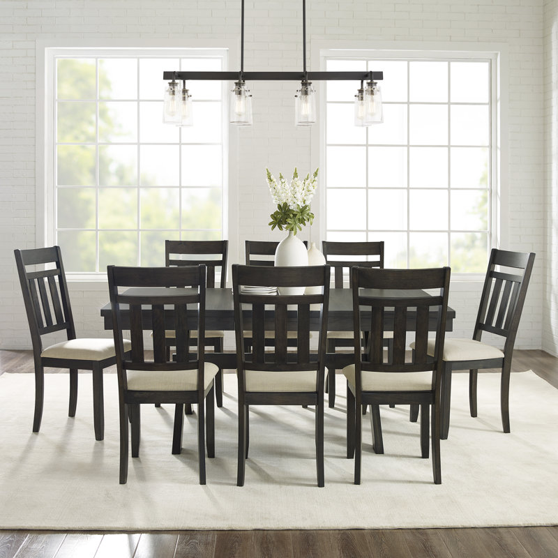 Dunblane Extendable Dining Set, 9 Pieces: Table, 8 Chairs