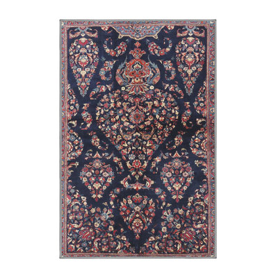 Tapis rouge/bleu traditionnel